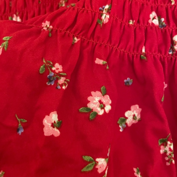 Long Sleeve Red Floral Print Ruffle Top - Picture 9 of 9